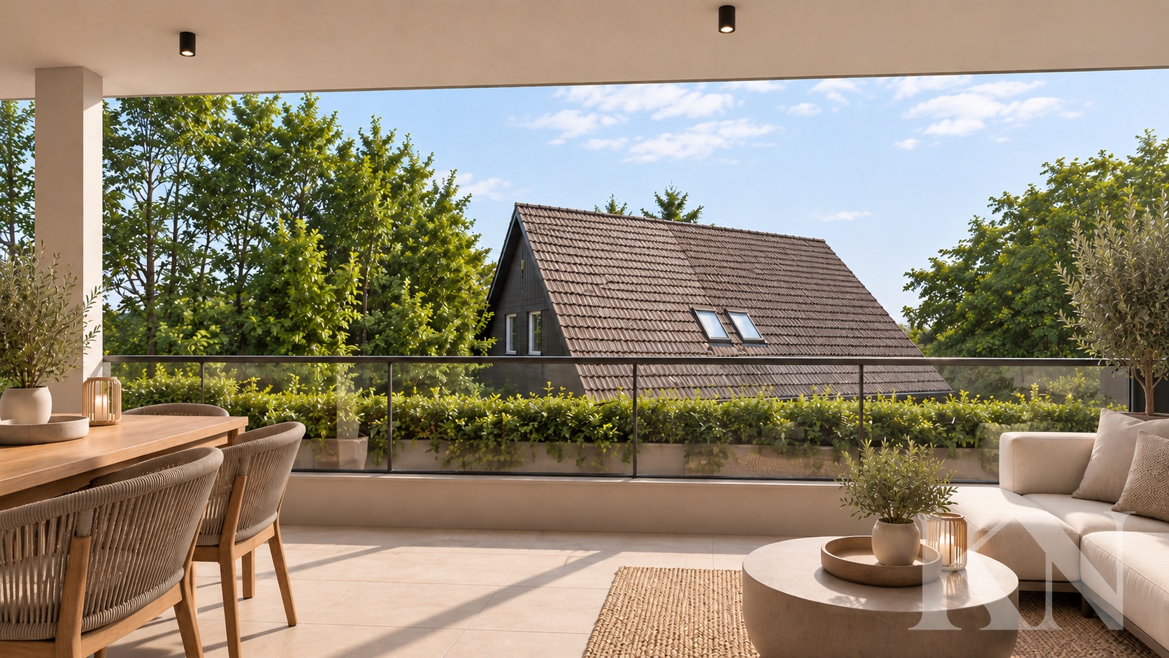 Blick von der Terrasse über die Nachbarschaft in Spiesen-Elversberg